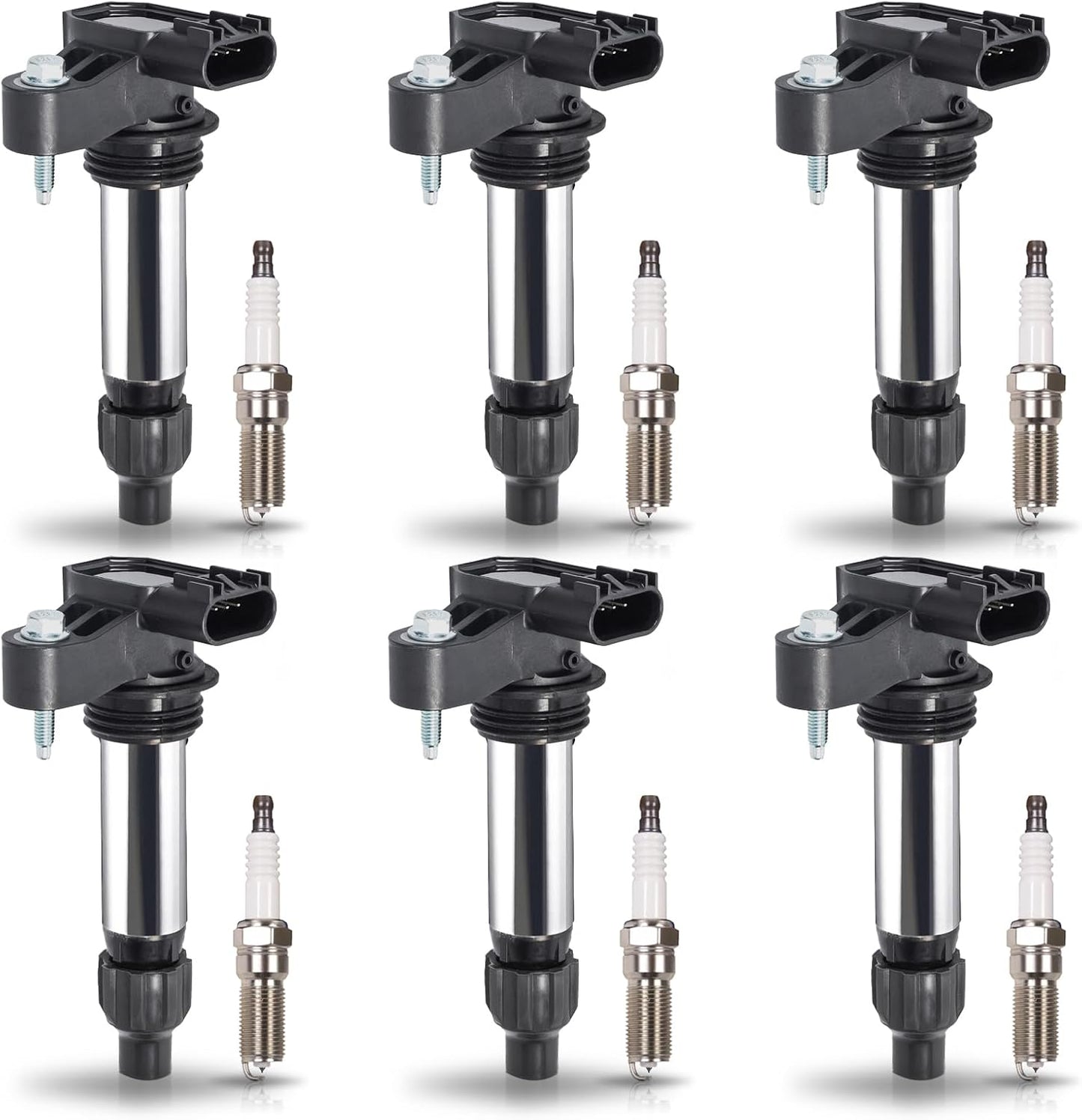 ENA Pack 6 Ignition Coil and Iridium Spark Plug Set for V6