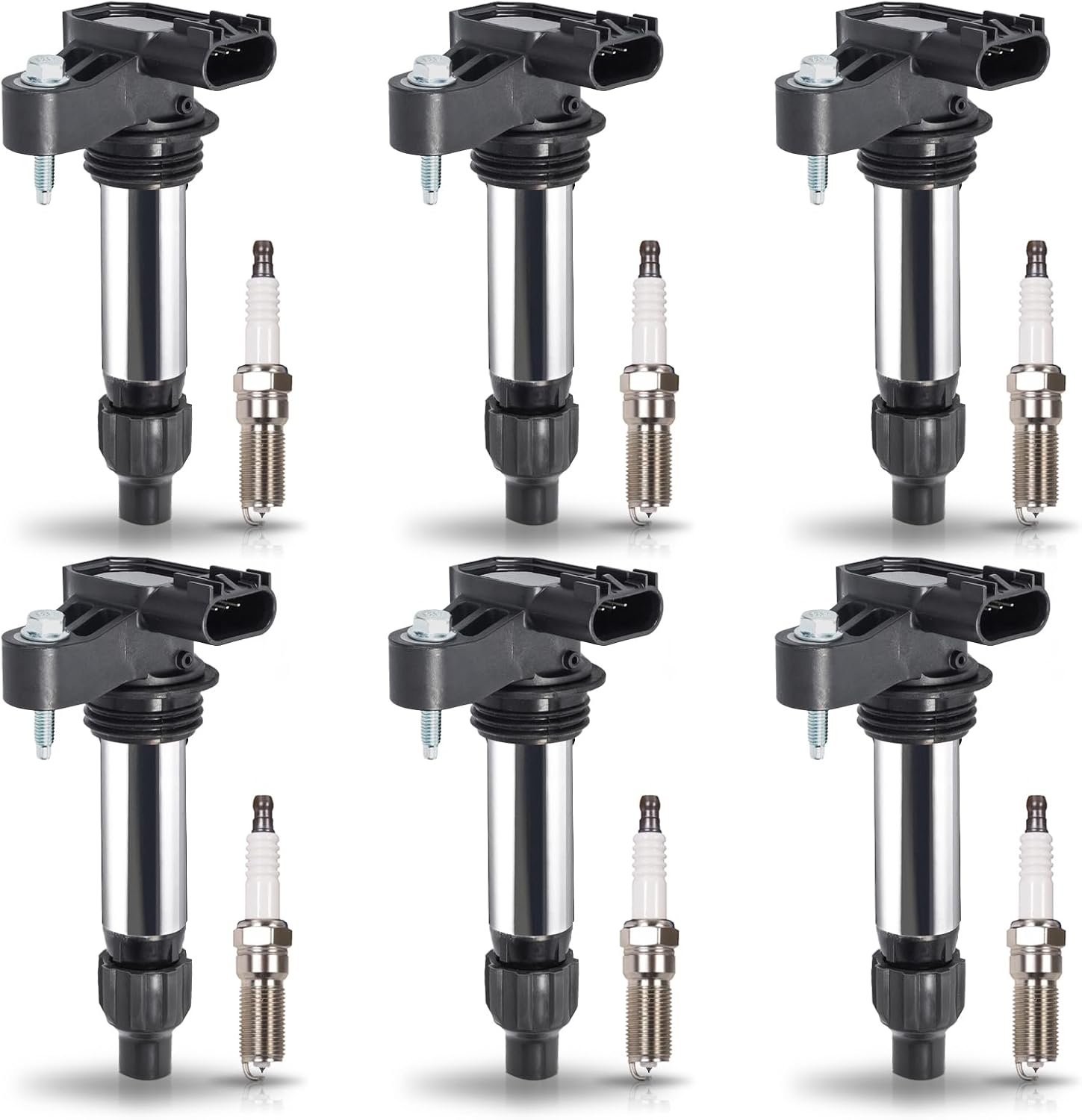 ENA Pack 6 Ignition Coil and Iridium Spark Plug Set for V6