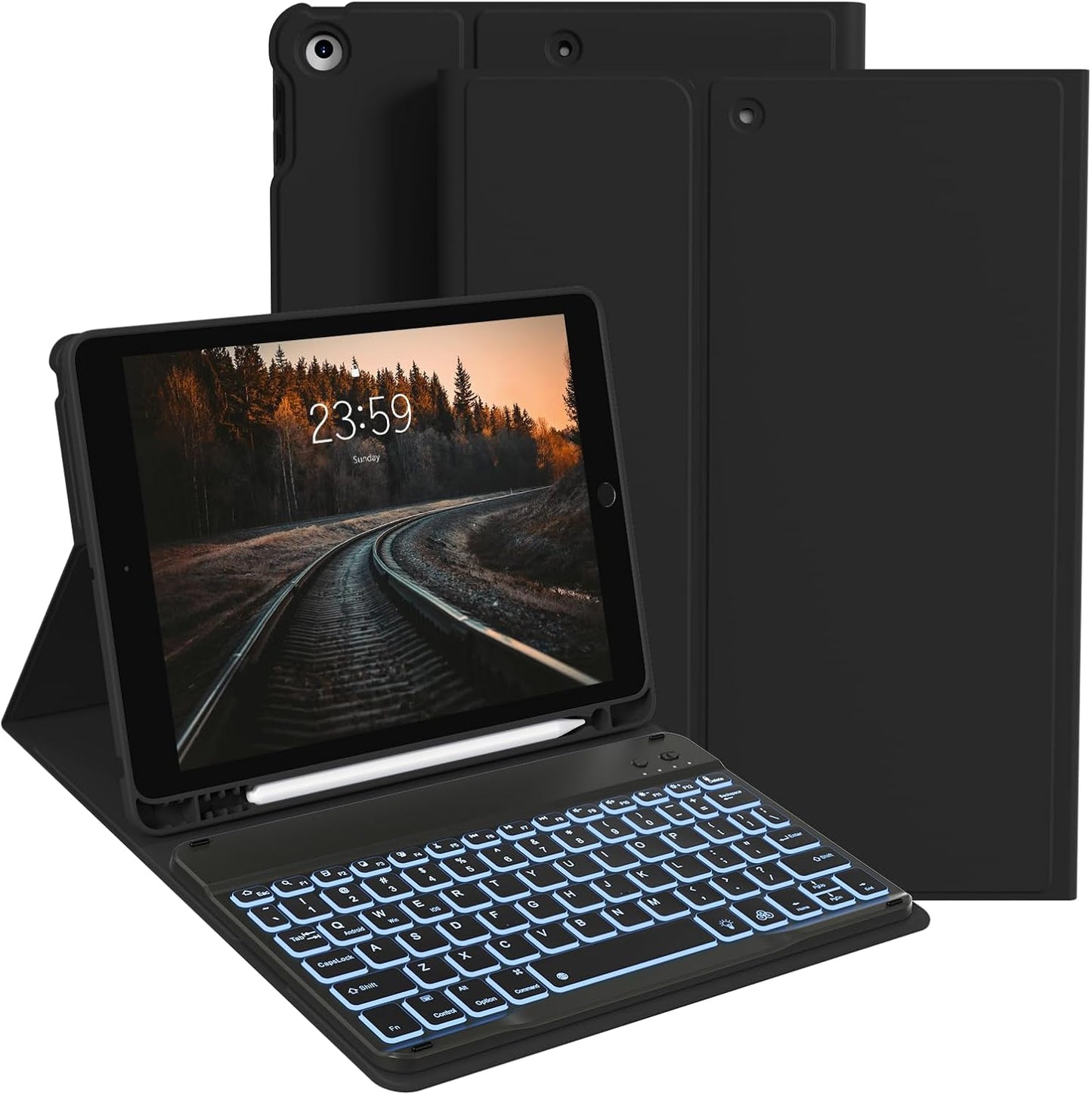 JKSML Keyboard Case for iPad 9th/8th/7th Gen with Backlit Keys