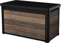 Keter Walnut 100 Gallon Resin Deck Box - Wood-Look Outdoor Storage