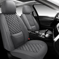 NS YOLO Full Coverage Leather Car Seat Covers Full Set - Grey 5 Seats