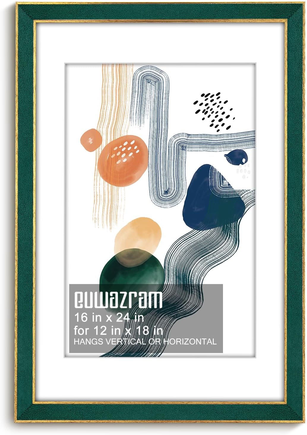 Euwazram Suede 16x24 Frame - Elegant Green Poster Frame