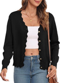 Women's Lightweight V-Neck Button Cardigan - Stylish Printed Knit