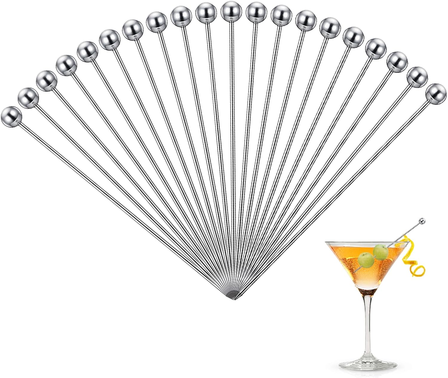 JJUNW Reusable Stainless Steel Picks Set