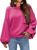 Women's Ribbed Lantern Pullover Sweater - Cozy Oversized Fit