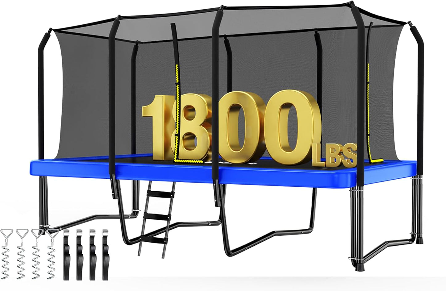 Zupapa 1800LBS Weight Capacity Rectangle Trampoline for Fun