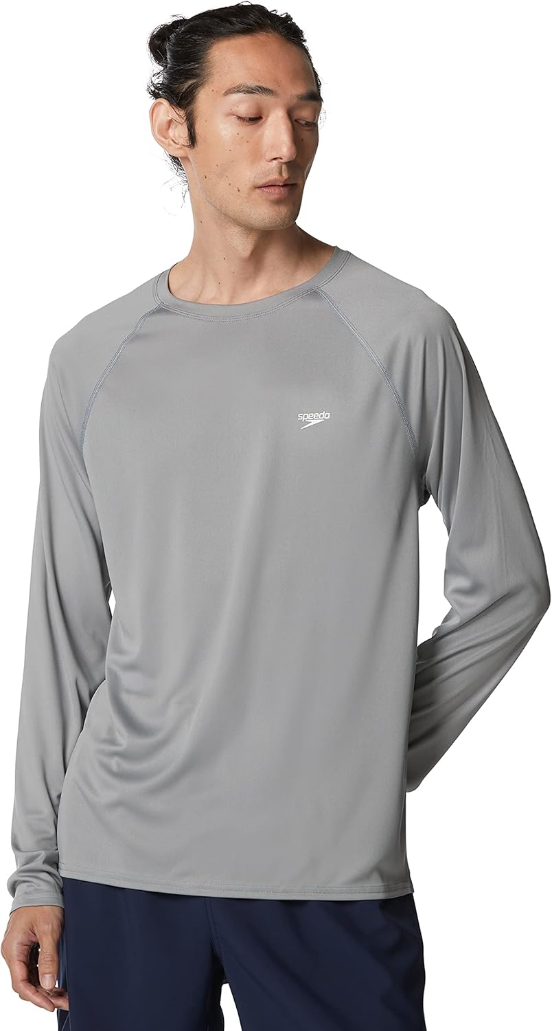 Speedo Men's UV Swim Shirt with Long Sleeves for Sun Protection
