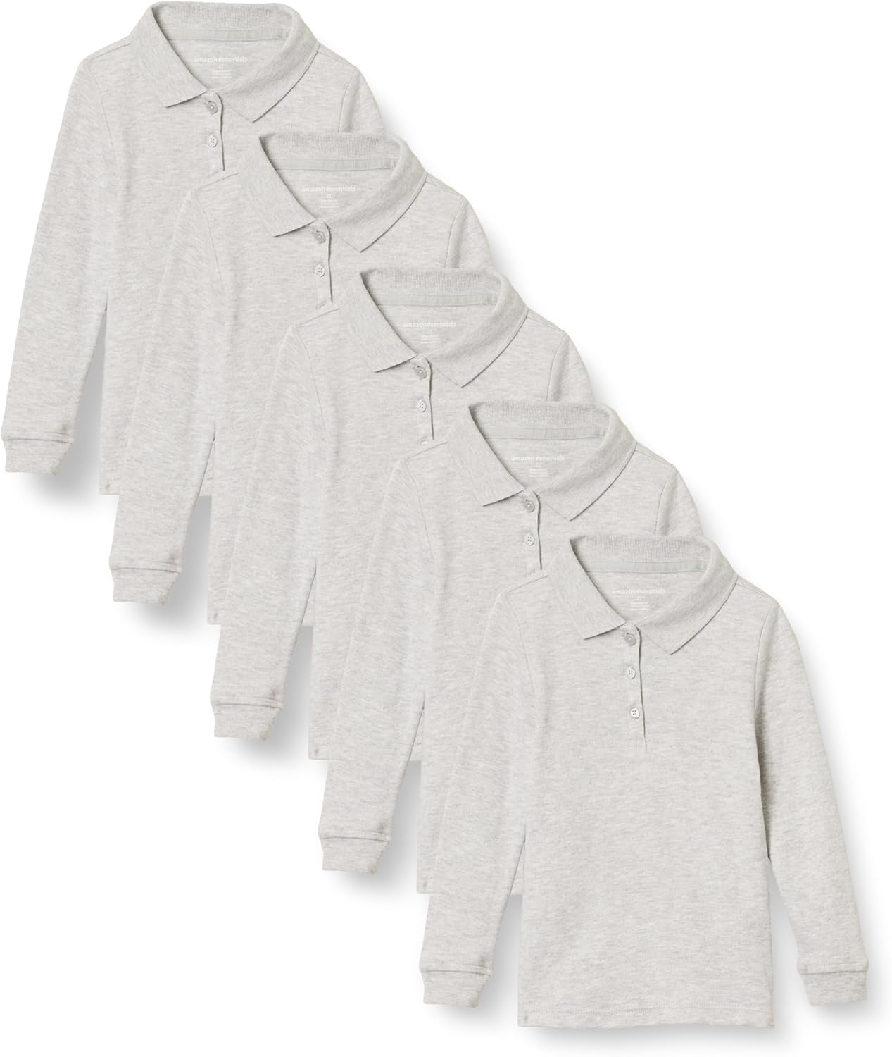Long-Sleeve Interlock Polo Shirts for Girls and Toddlers