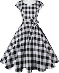 Kingfancy Women Vintage 1950s Swing Dress - Retro Cocktail Style 8-10)