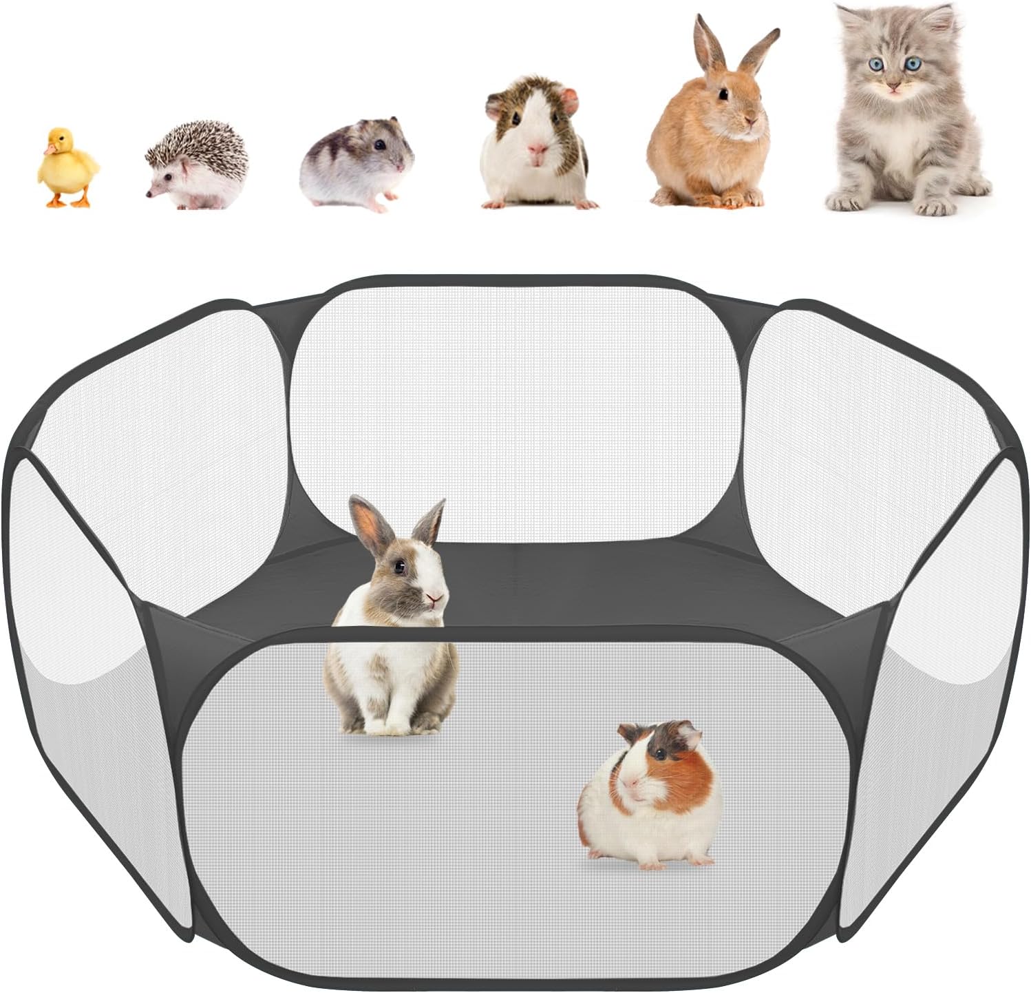 Amakunft Small Pet Playpen: Portable & Transparent Cage