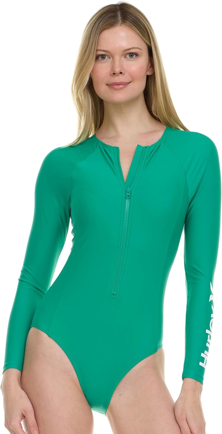 Hurley Long Sleeve Womens One Piece Swimsuits for Beach Style