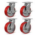 6ft X 2ft Heavy Duty Casters - Industrial Polyurethane Wheels, 4800 lb
