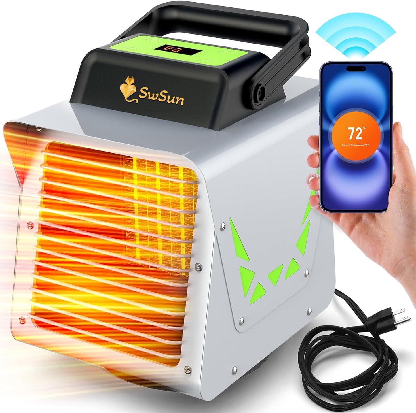 1500W Greenhouse Heater with Smart APP Control for Plants