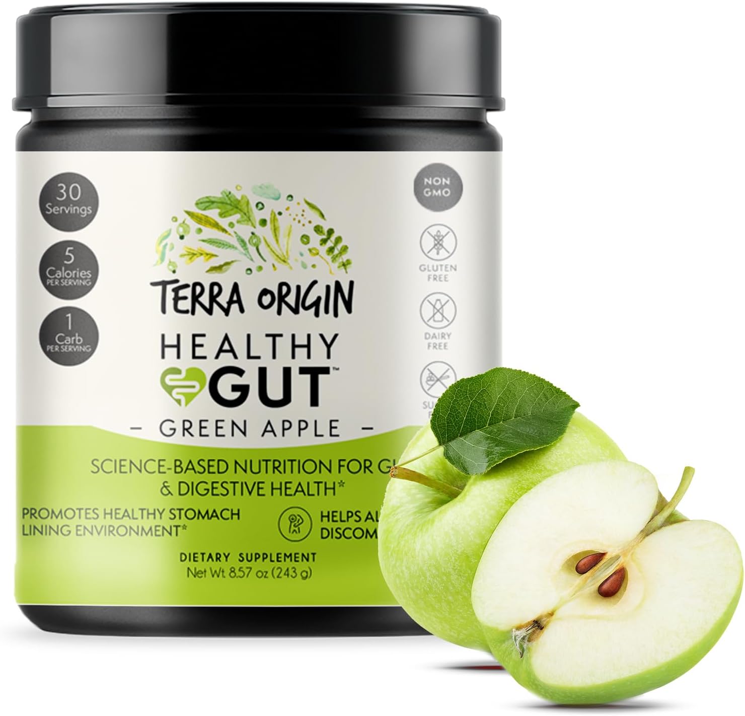 Healthy Gut Green Apple Powder for Digestive Health Support