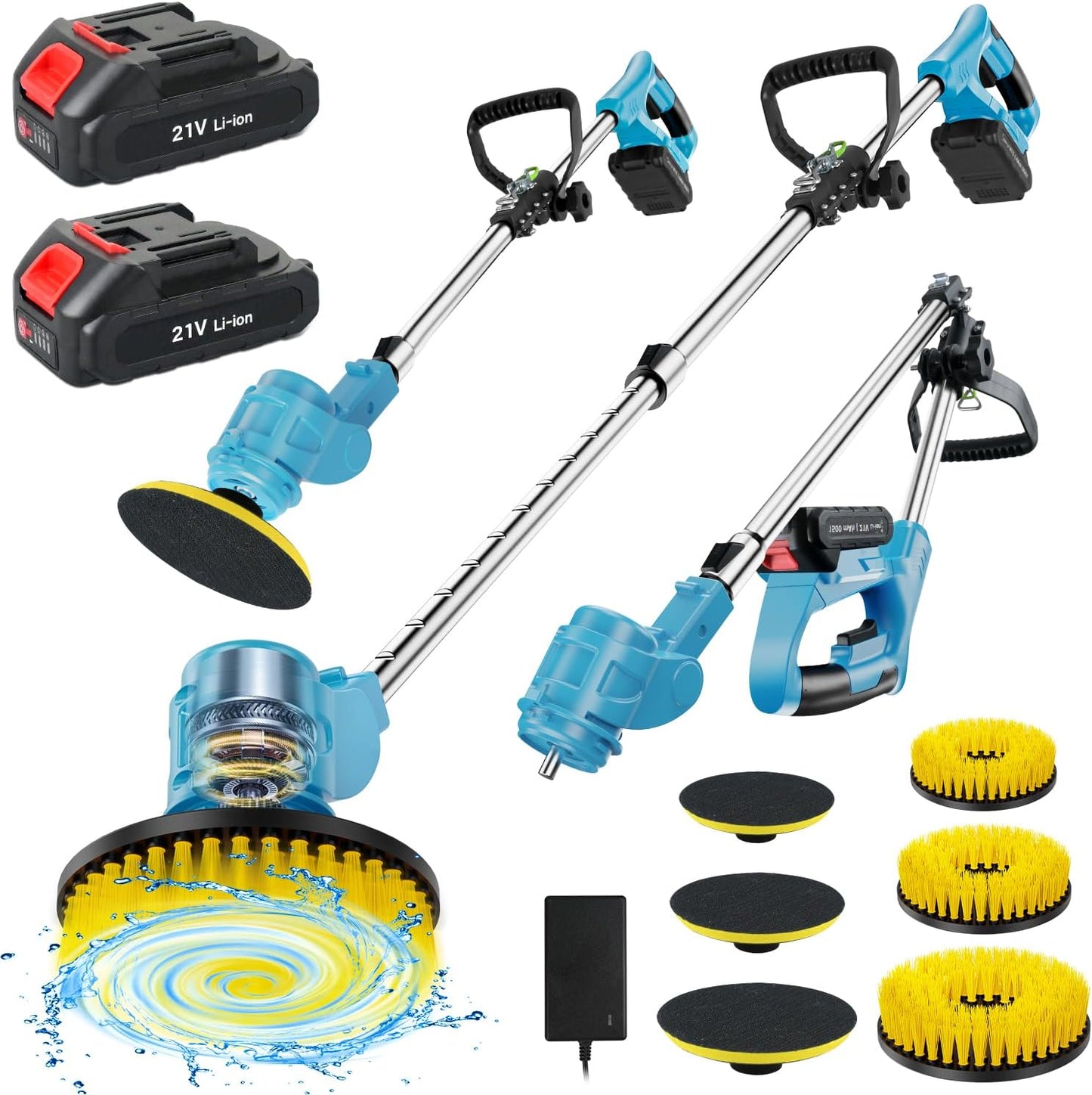 Electric Spin Scrubber with Long Reach and Powerful Performance