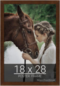 wallsthatspeak 18x28 Mocha Walnut Picture Frame for Puzzles Posters