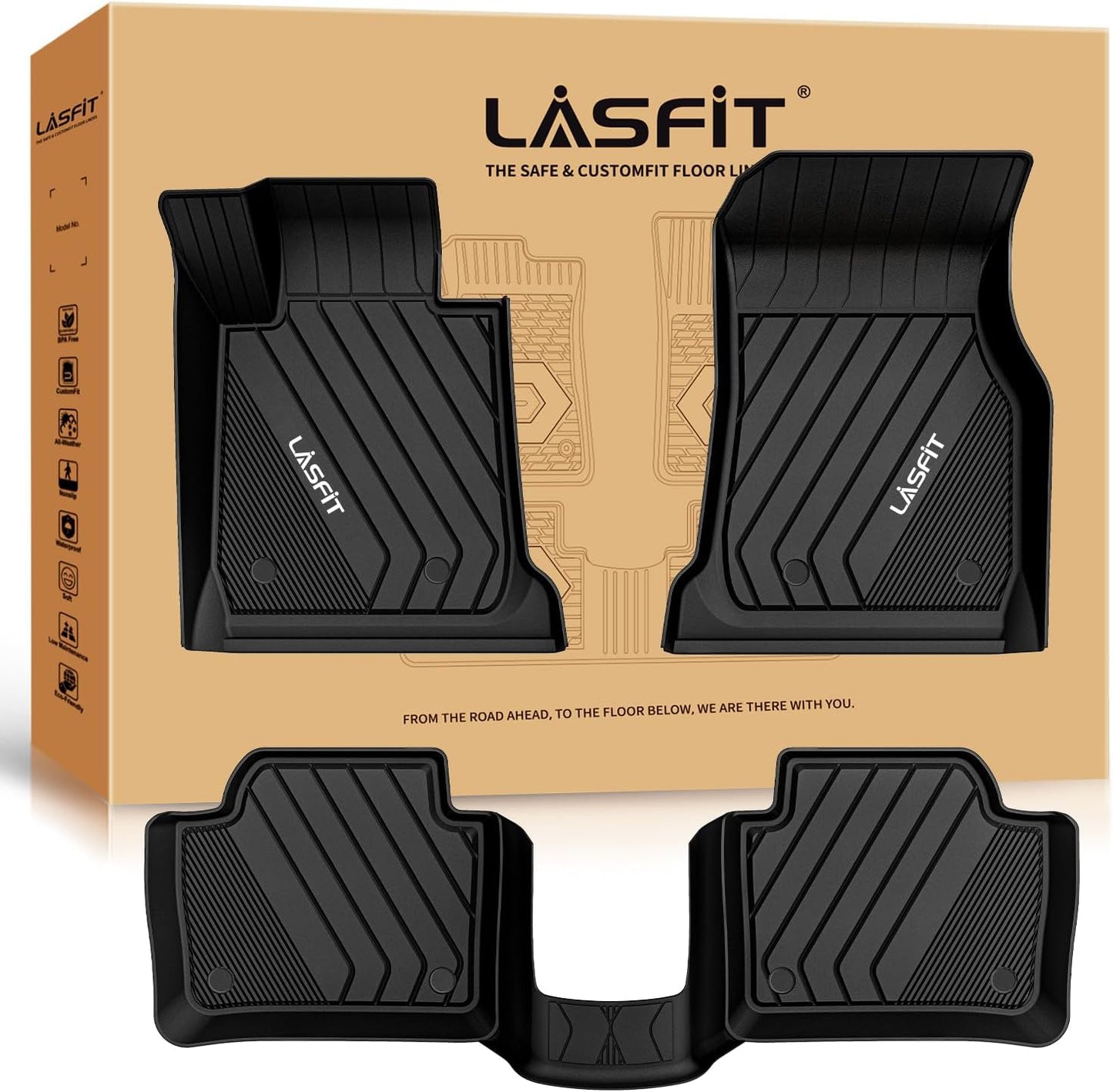 LASFIT Floor Mats for BMW 3 Series 2012-2018 All Weather Protection