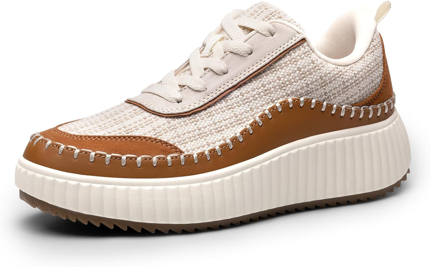 DREAM PAIRS Women Chunky City Tweed Platform Fashion Sneakers