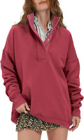 Locachy Womens Casual Henley Cotton Oversized Sweatshirt - Cozy Fit