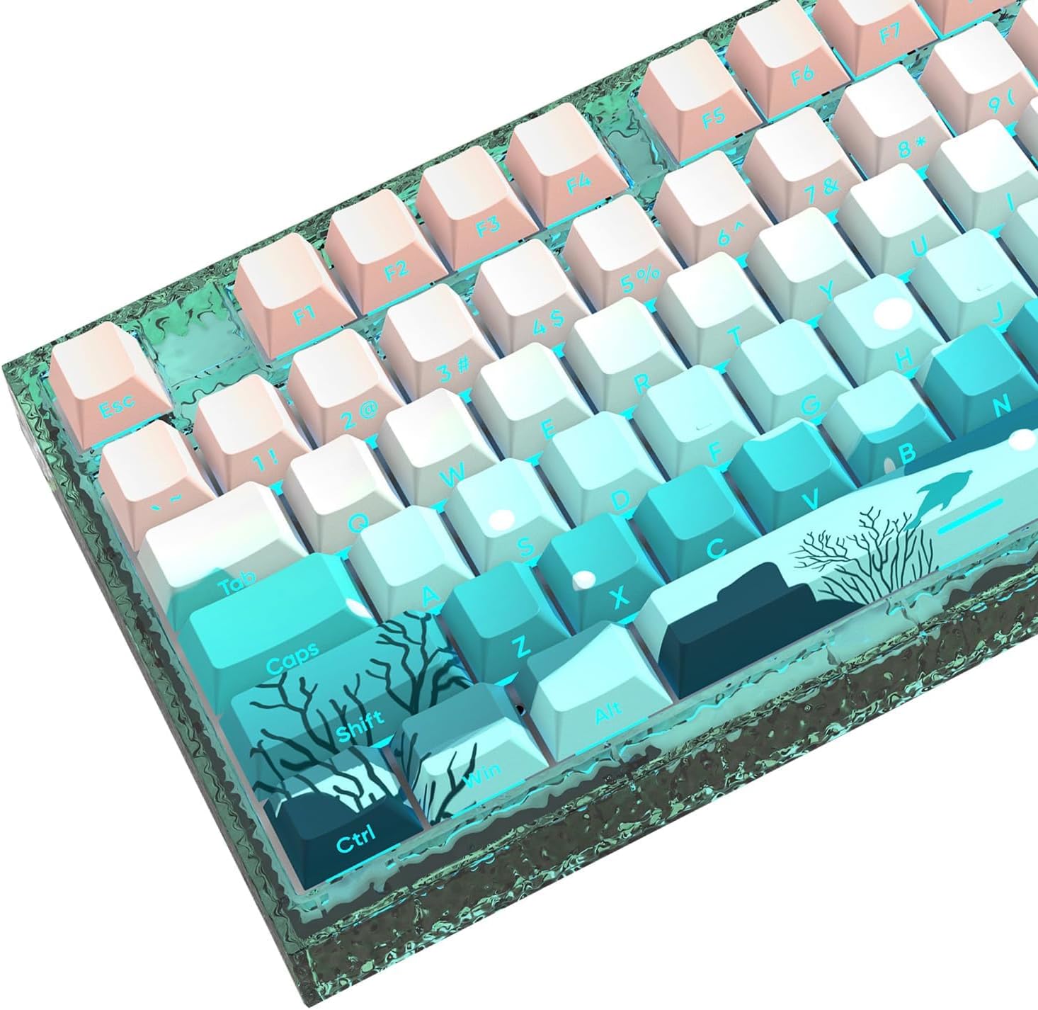 JSJT Side Printed Keycaps - Deep Sea Theme Custom Keycap Set