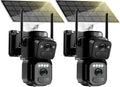 4K 8MP Solar Security Cameras Wireless Outdoor 2-Pack - 360 PTZ