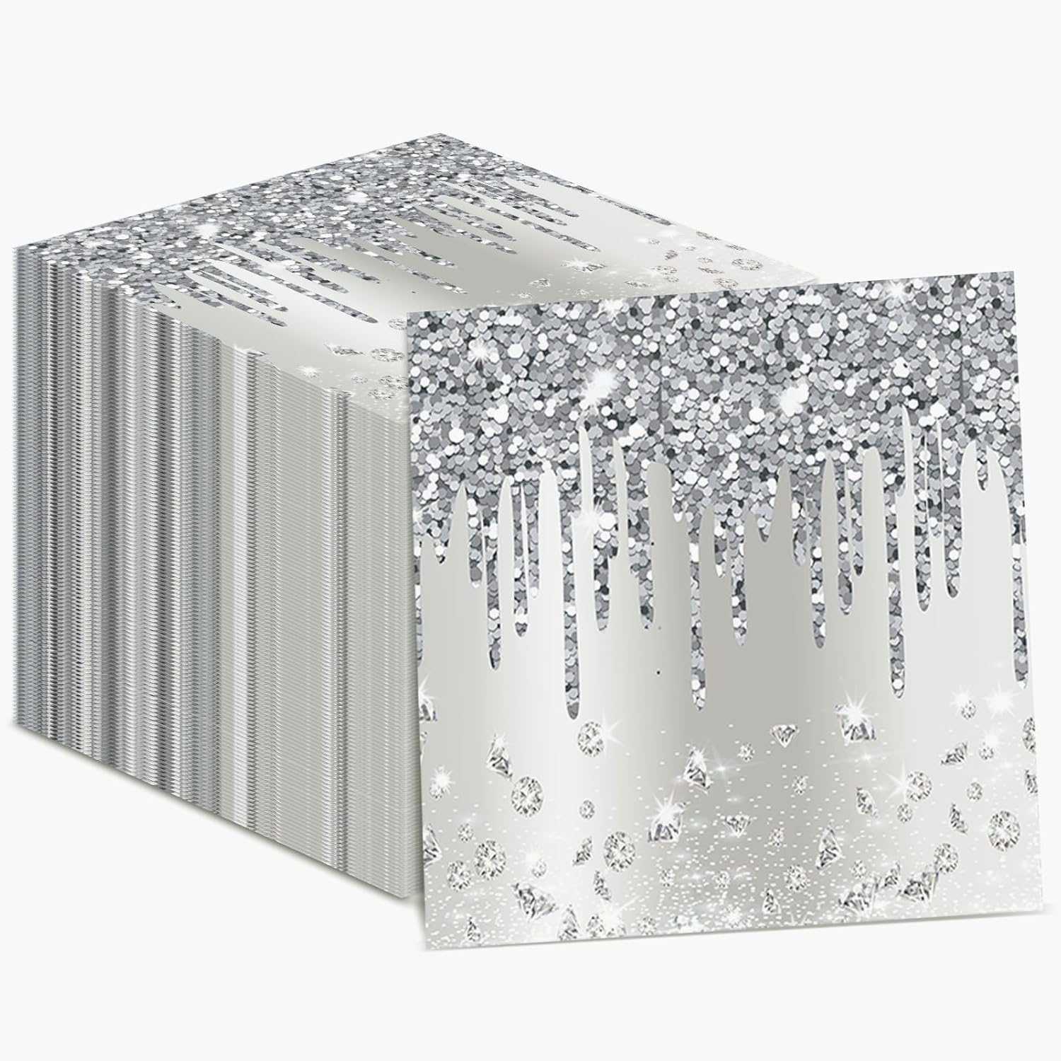 Sparkle Your Celebration with Silver Glitter Napkins