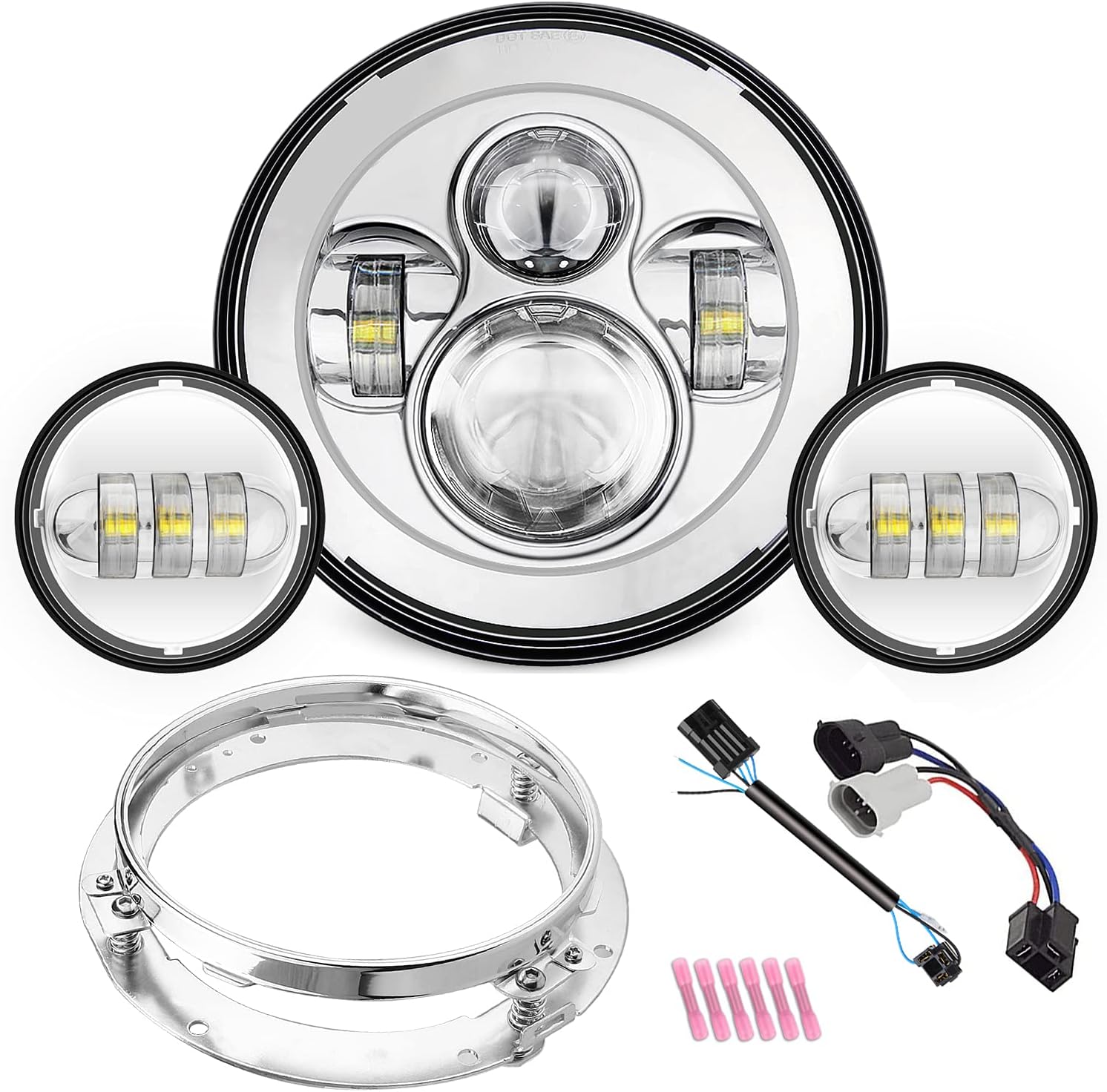 7 Inch Headlight Fog Lights Combo for H_arley Motorcycles