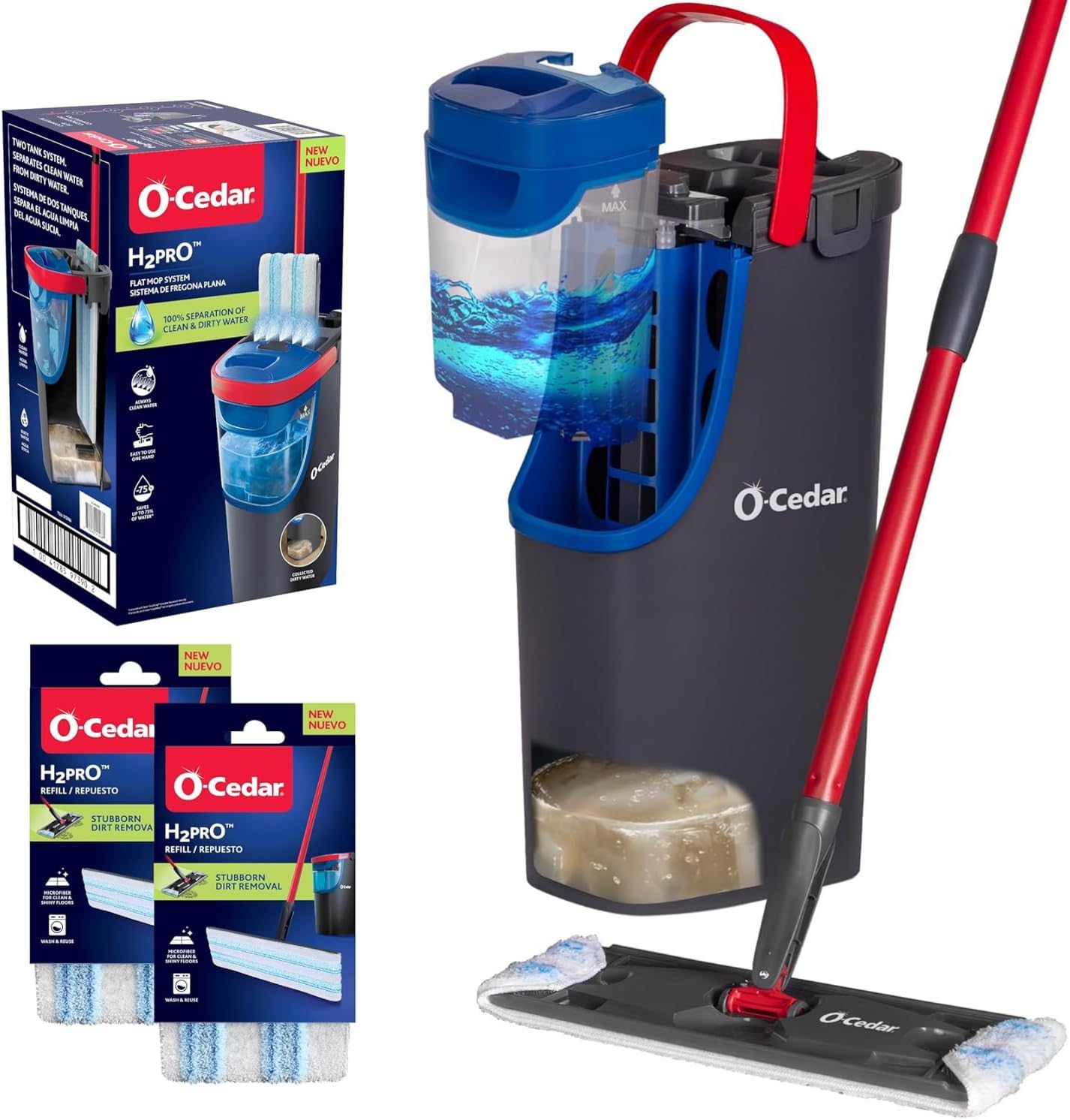 O-Cedar H2prO Flat Mop System for Efficient Home Cleaning