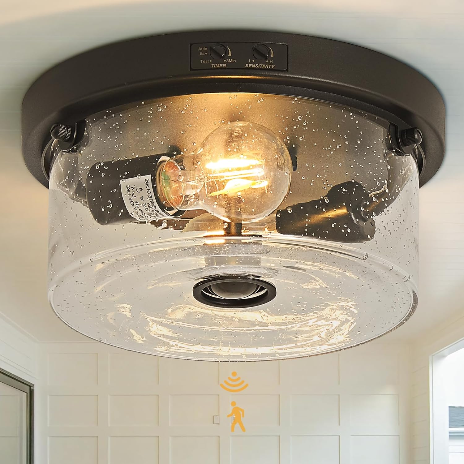 Yisuro Motion Sensor Outdoor Ceiling Light for Porch and Garage