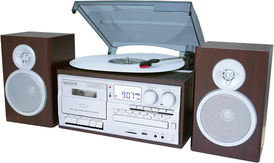 Boytone BT-28SPS Bluetooth Classic Style Record Player Turntable