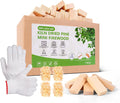 Mini Firewood 3.5ft Lengths with Fire Starters & Gloves - Compact Fuel