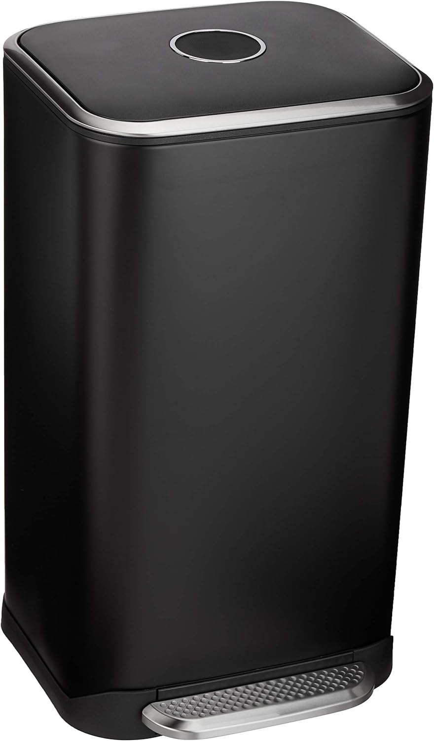 Rectangular Metal Trash Can with Soft-Close Pedal for Easy Use