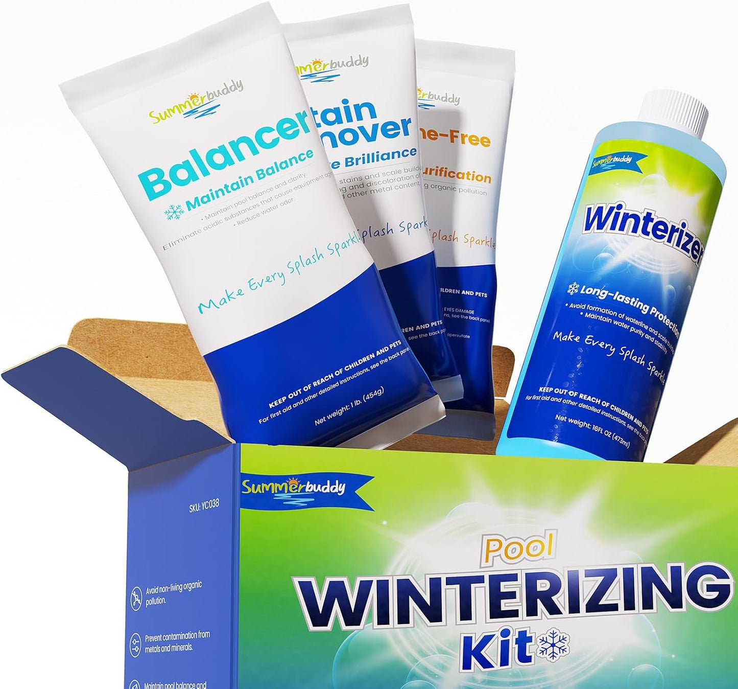 Pool Winterizing Kit for Above Ground Pools - 4 in 1 Solution