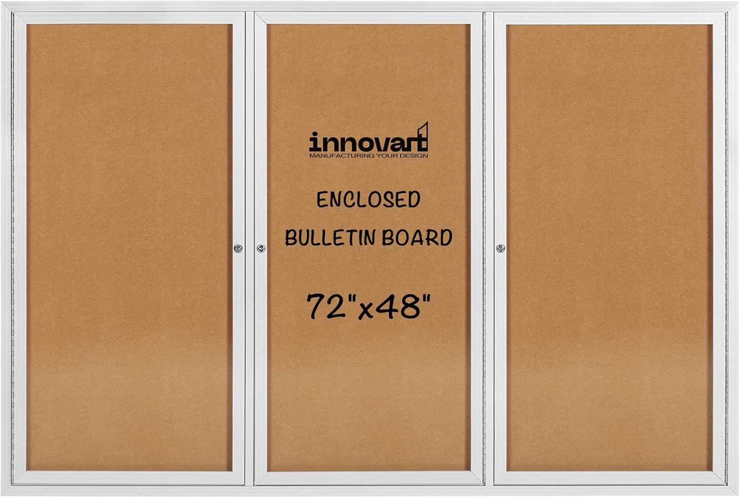 INNOVART Enclosed Bulletin Board 72x48 for Secure Display