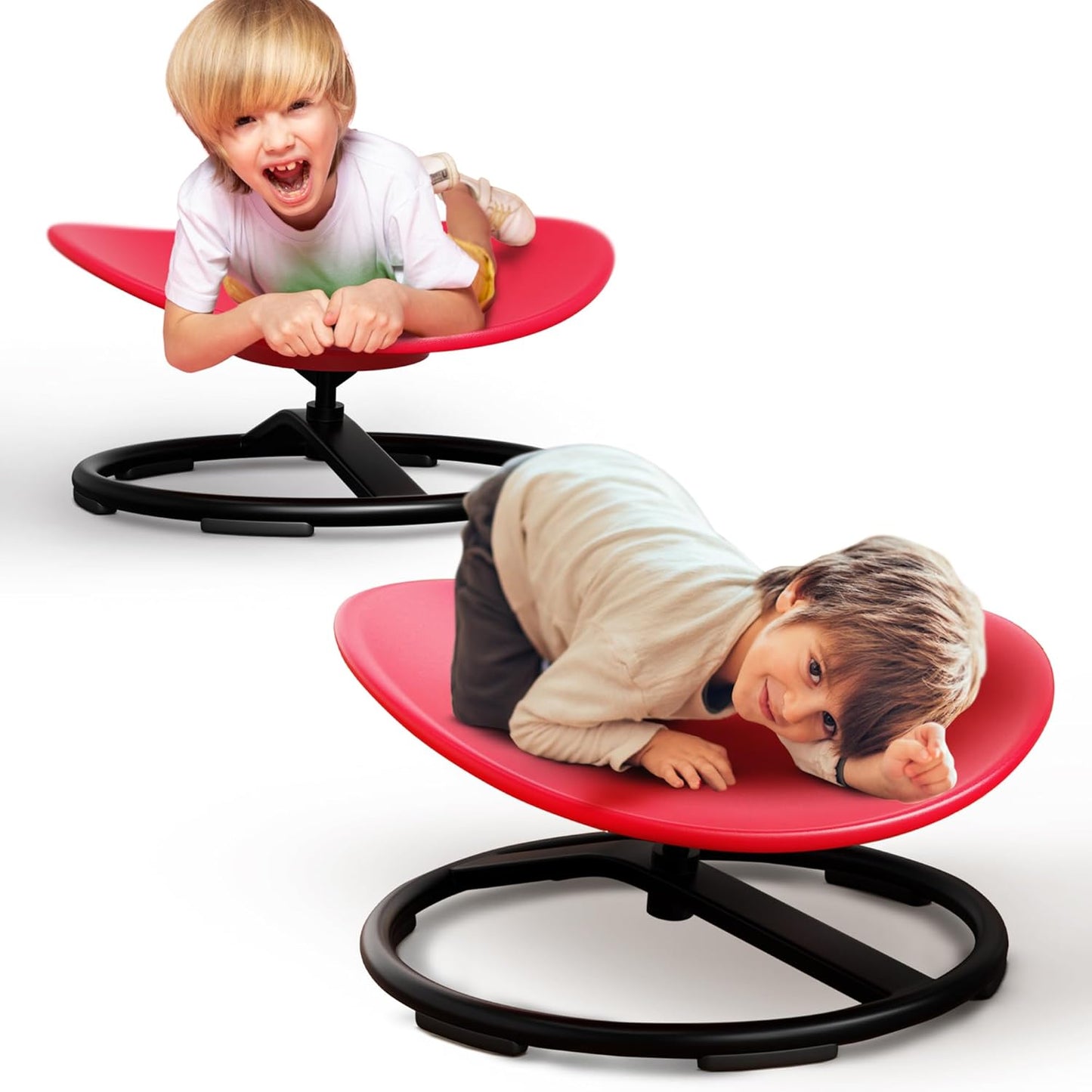 Wipeable Sensory Swivel Chair - Autism-Friendly Spin & Sit - Red