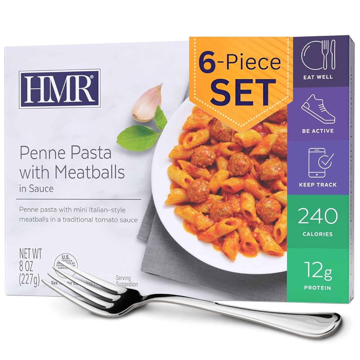 HMR Penne Pasta with Meatballs Entree - Healthy Meal Option