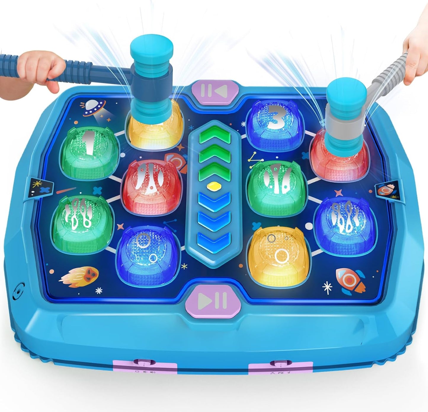Interactive Whack-A-Mole Toy Set - 3 Modes, Light-Up Fun!
