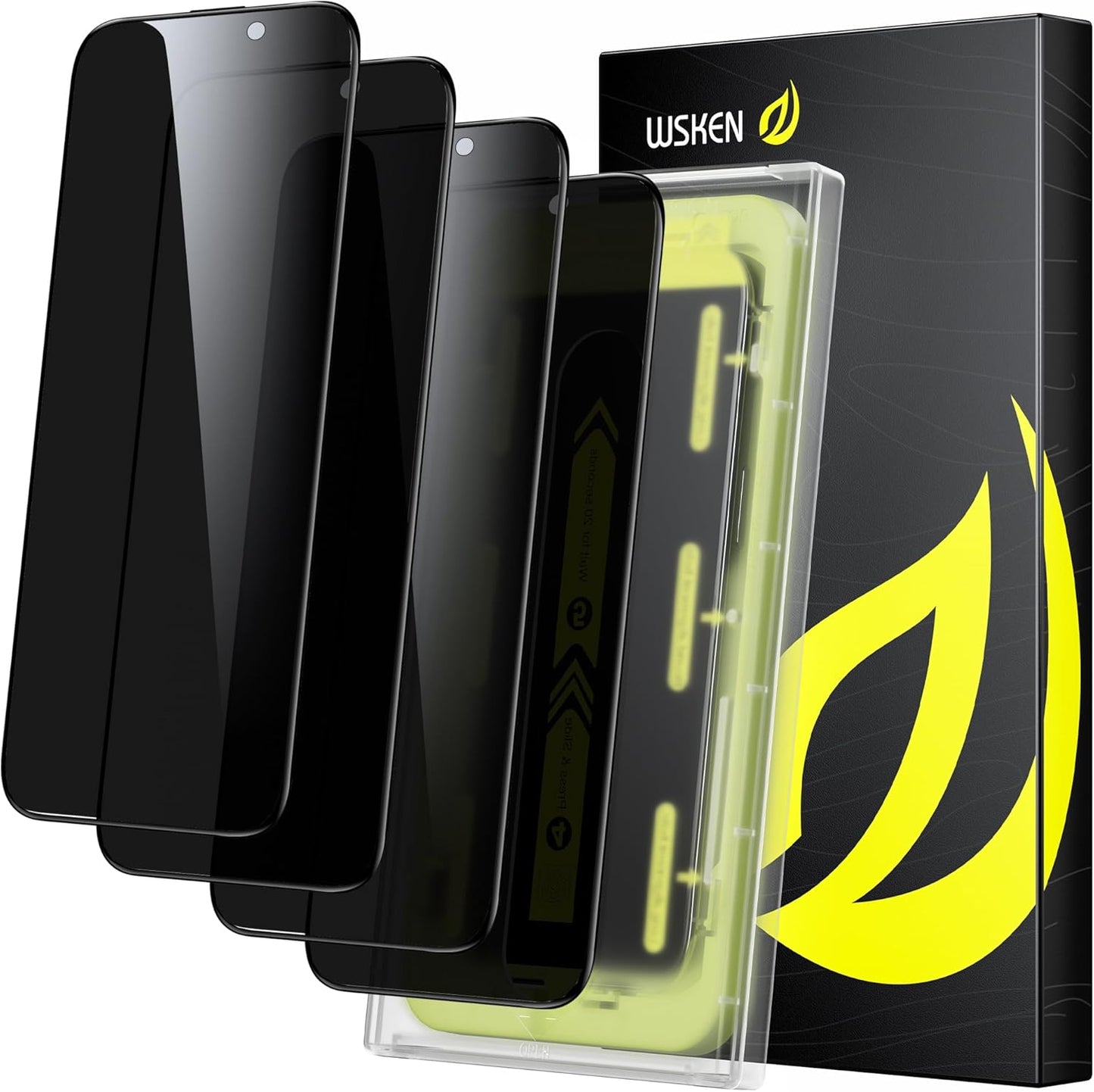 WSKEN iPhone 15 Pro Max Privacy Screen Protector with Dust Removal