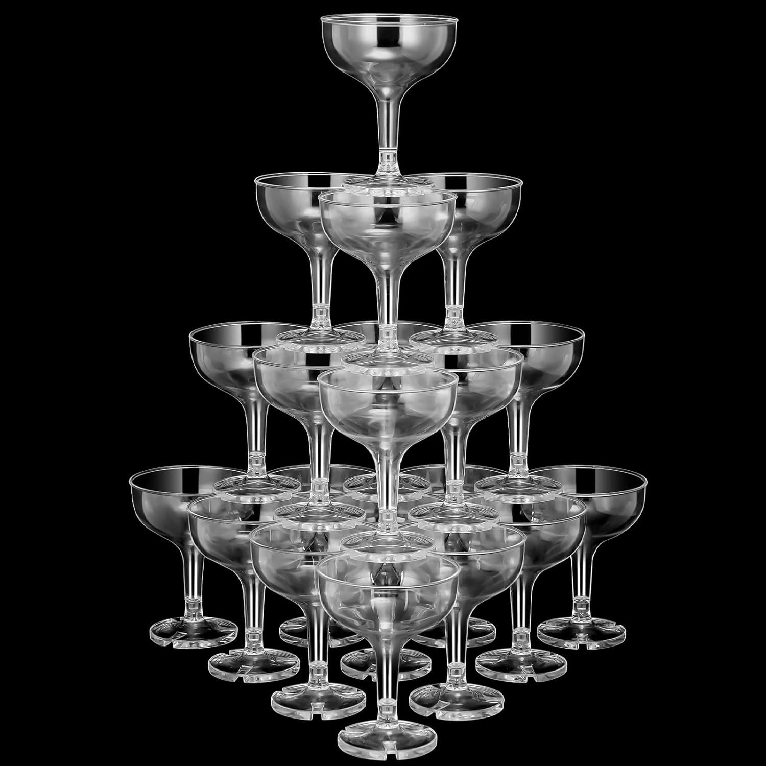 Zopeal 150 Pcs Unbreakable Plastic Champagne Glasses for Parties