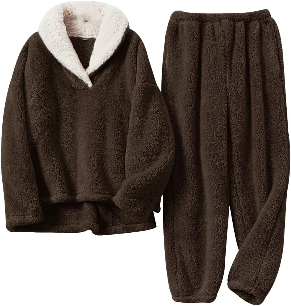 Women's Fluffy Loungewear Sleepwear Set for Cozy Comfort