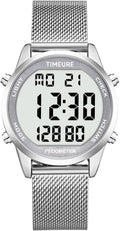 Men's Pedometer Watch with Stainless Steel Bracelet by TIMEURE