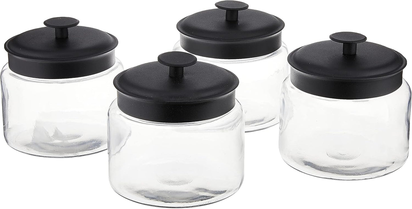 Anchor Hocking Montana Glass Jars Set of 4 with Fresh Lids