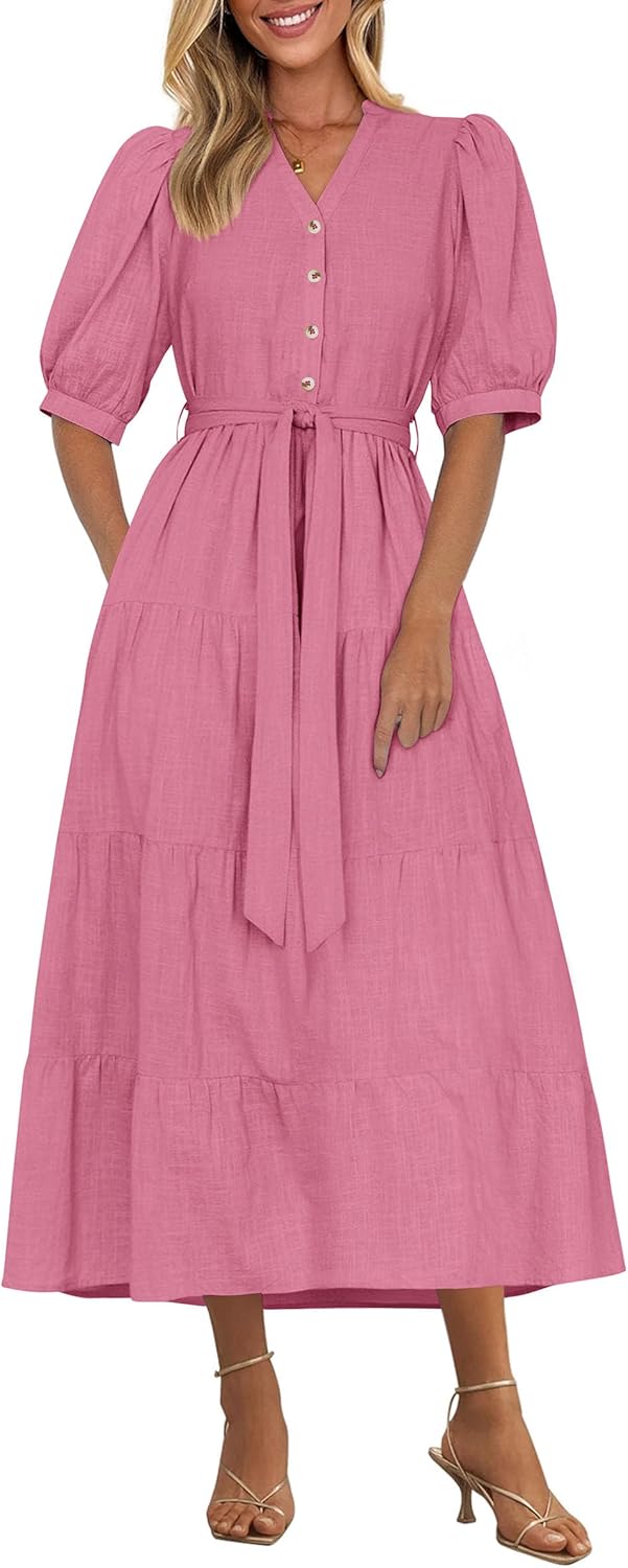 PRETTYGARDEN Summer Dresses for Women 2025 Elegant Classy Style