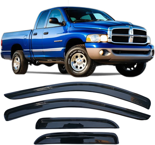 Window Visors Rain Guards for Dodge Ram 1500 2500 3500 Quad Cab