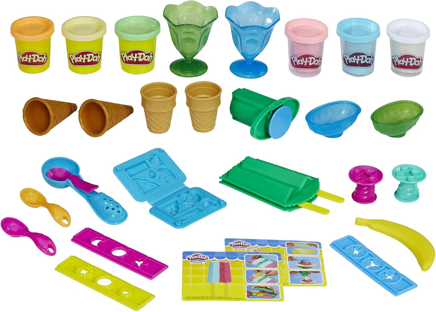 Play-Doh Ice Cream Party Set - 22 Tools, 6 Colors, 2-Oz Cans - Creative Fun for Kids!