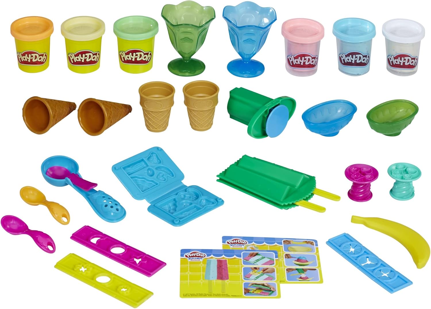 Play-Doh Ice Cream Party Set - 22 Tools, 6 Colors, 2-Oz Cans - Creative Fun for Kids!
