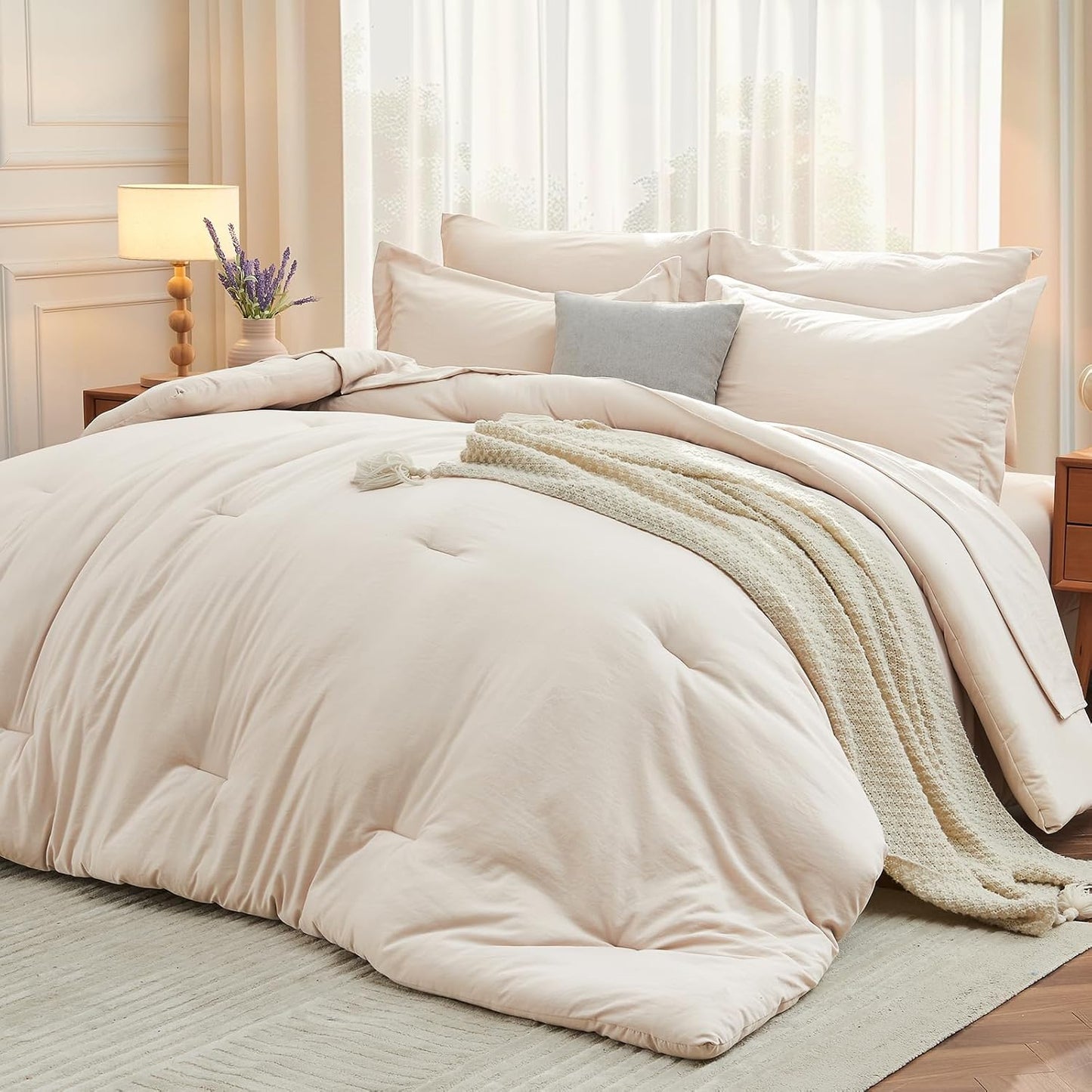 MUXHOMO Full Comforter Set - Soft Bed in a Bag for All Seasons