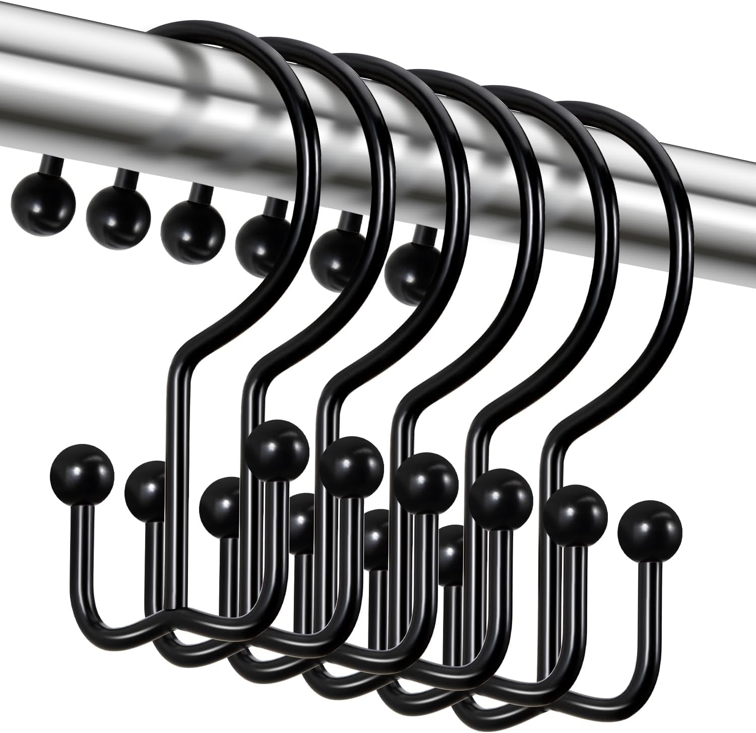 Rust-Proof Double Hooks for Stylish Shower Curtains