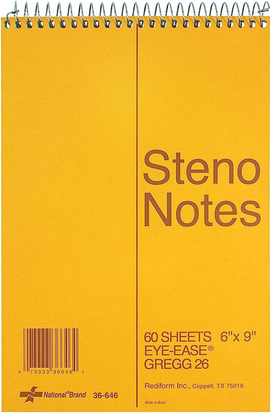 Rediform Steno Notebook: Gregg Ruled, Green Eye-Ease Paper, 6 x 9