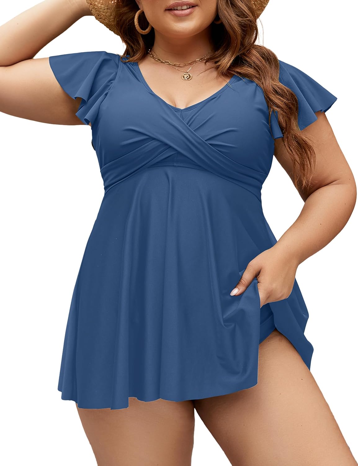 Edelqual Plus Size Tankini Swimsuits for Women with Tummy Control